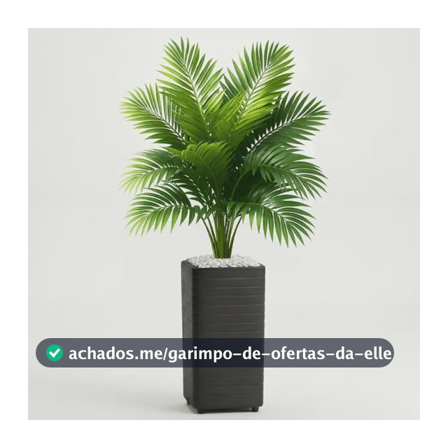 Planta Folhagem Artificial Grande Com Vaso Decorativo Sala Preto