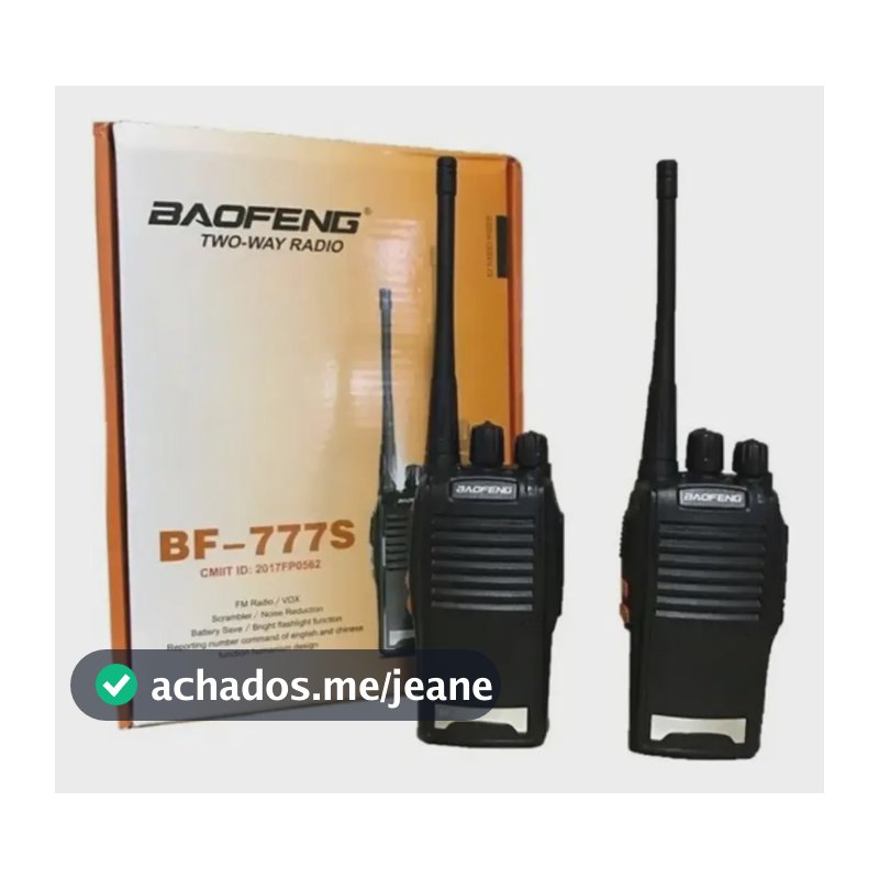 Radio Comunicad Baofeng Bf-777s 16 Canais 5w 6km Uhf/vhf/fm Preto