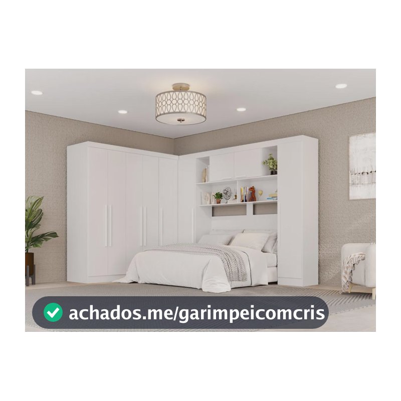 Guarda-roupa Casal Modulado Canto 9 Portas 2 Gav Multimóveis Branco