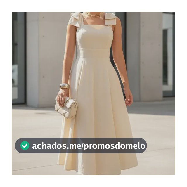 Vestido Longo De Linho Forrado Com Lacinho No Ombro Bojo