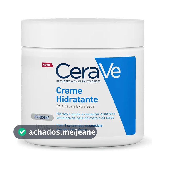 Creme Hidratante Corporal e facial para Pele Seca a Extra Seca Sem Perfume 454g CeraVe