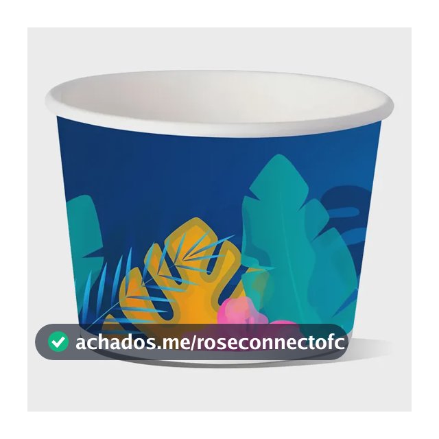 Pote Papel 360ml Descartável Biodegradável Com Desenho C/100