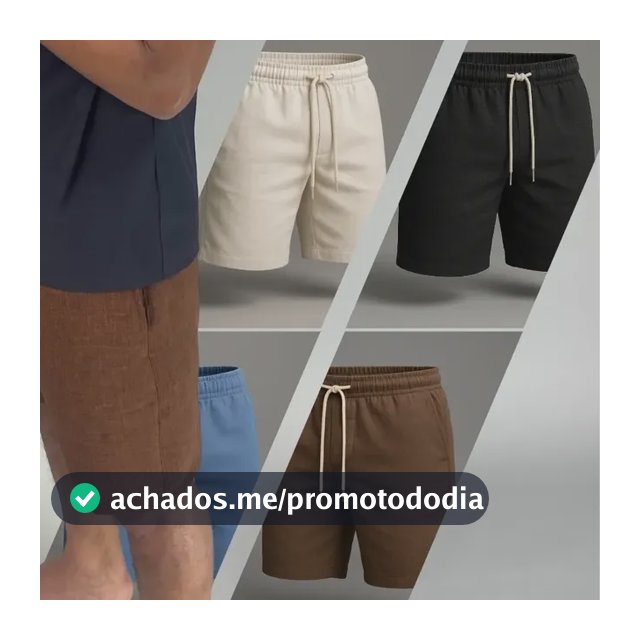 Shorts Linho Masculino Premium Bermuda Mauricinho Praia