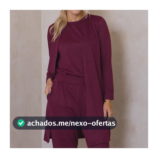 Trijunto Malha Tricot Lanzinha 3 Peças Inverno P Ao Gg