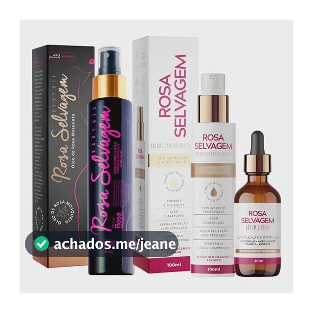 Kit Óleo Clareador + Ácido Clareador + Sérum - Rosa Selvagem