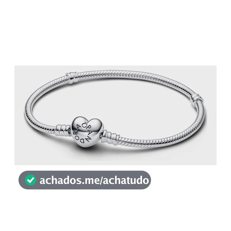 Bracelete Pandora Pulseira De Prata E Fecho Coracao 20 Cm