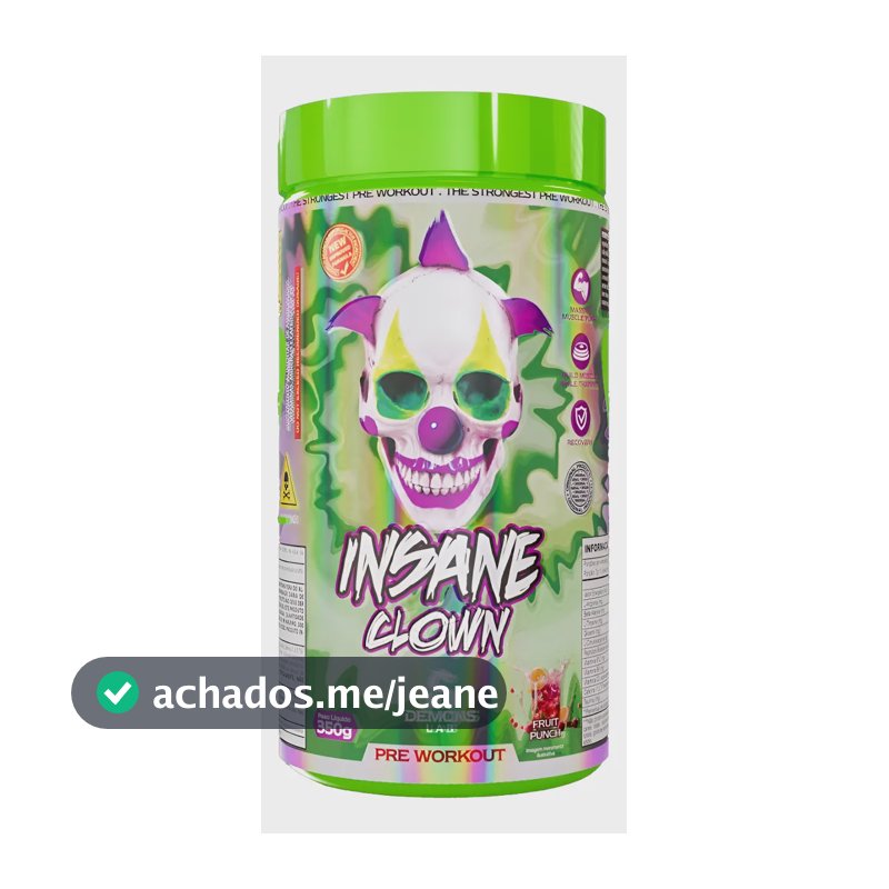 Pré-Treino Vegano Insane Clown 350g Sabor Ponche de Frutas Demons Lab