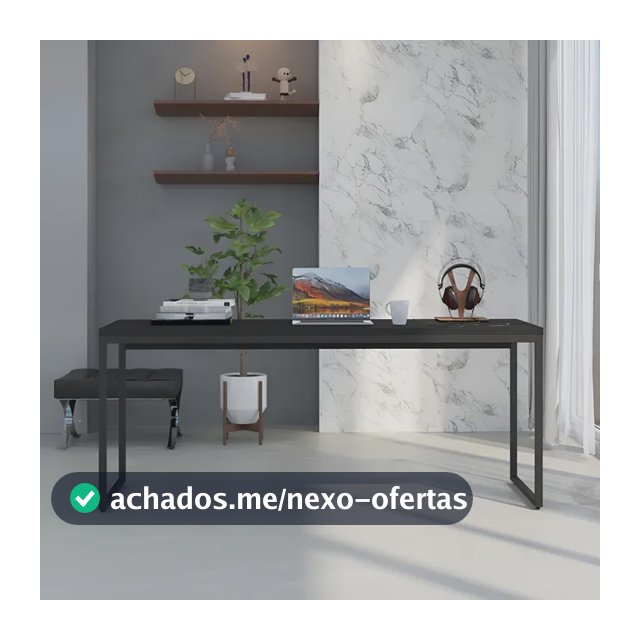 Mesa Para Escritório Diretor 1,80m Dynamica Cor Preto Ônix / Est.Preta