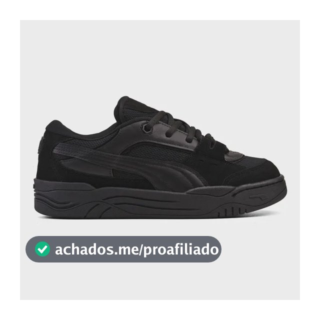 Tênis Puma 180 Skate Robusto Confortável Macio Camurça Black