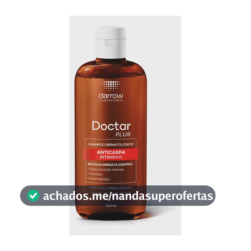 Shampoo anticaspa dermatológico Darrow Doctar Plus 240ml sem sulfatos