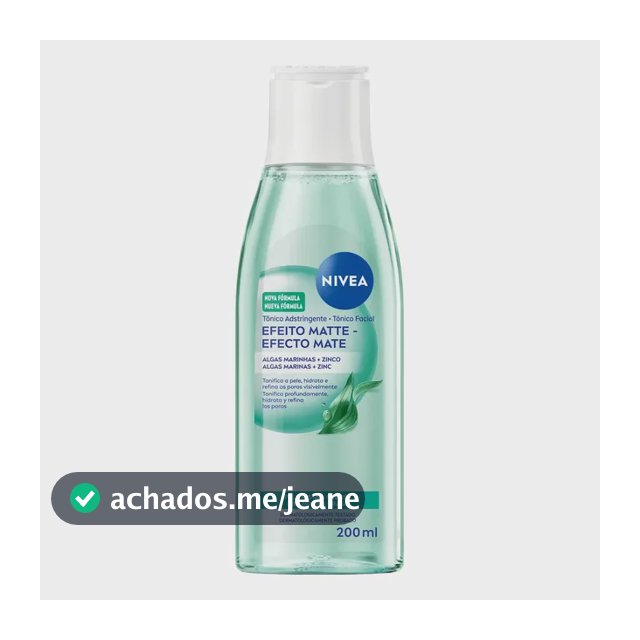 NIVEA Tônico Facial Controle do Brilho 200ml, Tonifica a Pele, Remove Impurezas, Reduz Oleosidade, Pele Mista e Oleosa