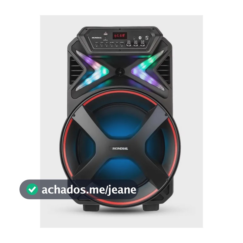 Caixa Amplificada Connect Lights Plus Cm-700 Mondial Cor Preto