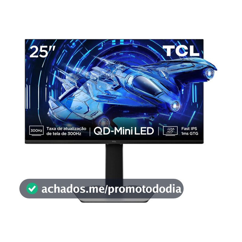 Monitor Gamer Tcl 25 Polegadas Qd-Mini Led Full Hd G64 300hz 1ms (Gtg) Freesync Hdr 600 Nits 25g64