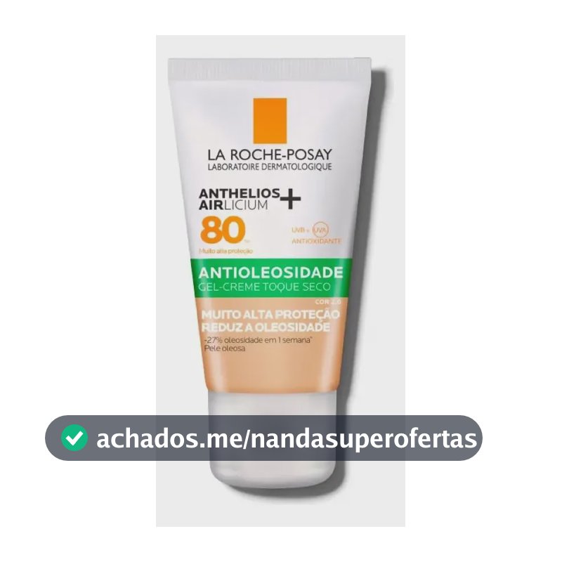 Protetor Solar Facial Antioleosidade com Cor FPS80 Controle da Oleosidade por 12h Reduz Oleosidade e Toque Seco Cor 2.0 Airlicium+ Anthelios La Roche Posay 40g