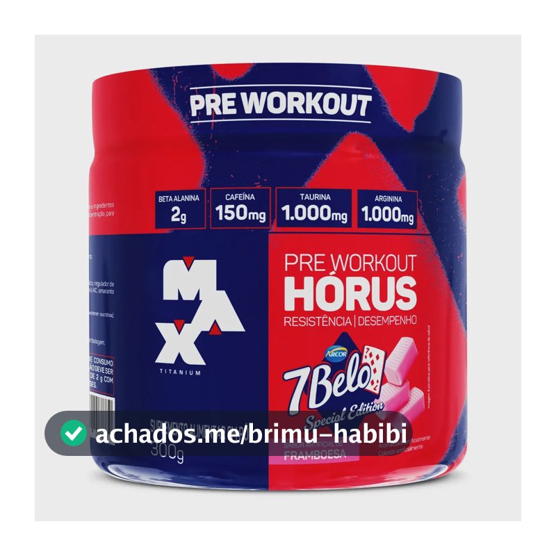 Suplemento em pó Max Titanium Pré Treino Hórus 7 Belo Max x 300g