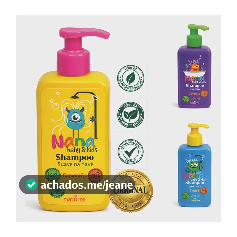 Shampoo Infantil Camomila Livre De Disruptores Endócrinos