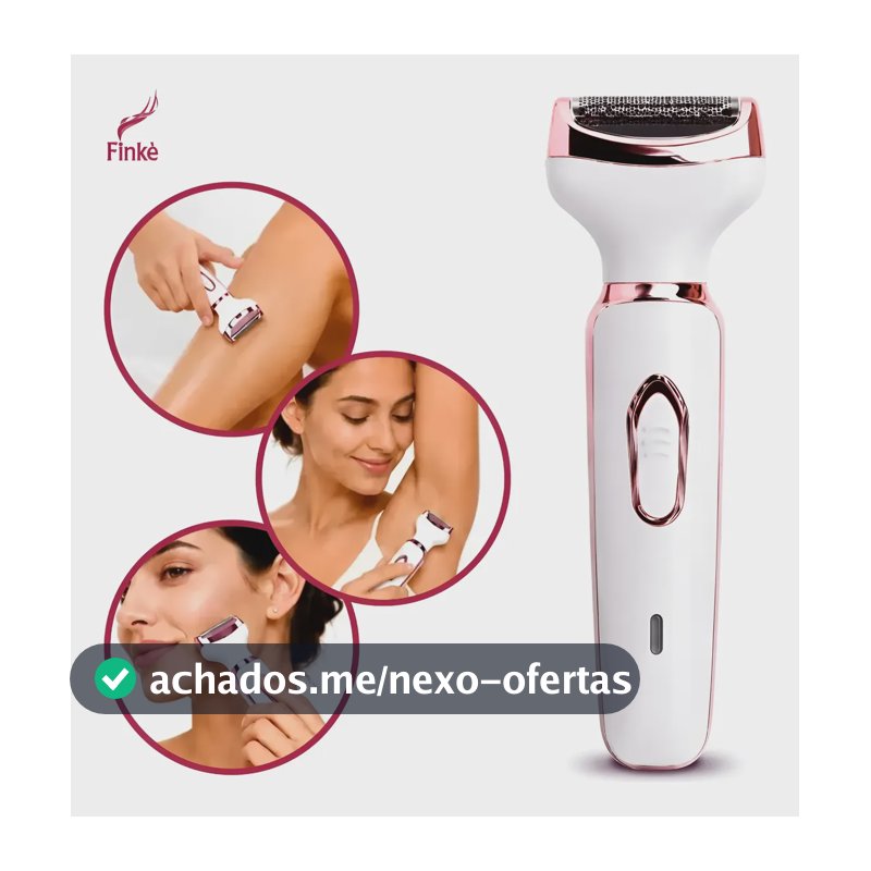 Depilador Feminino Recarregável 4 Em 1 Aparador Intimo Branco 127/220v