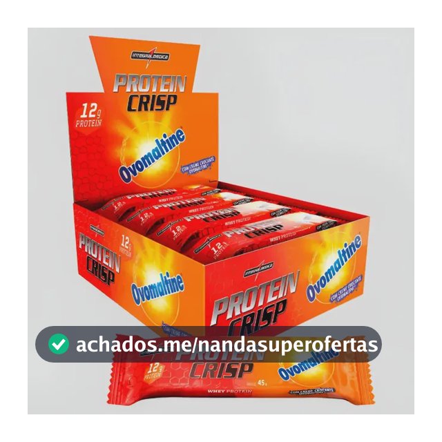 Barrinha Proteica Integralmédica Crisp 12 Un - 12g Proteinas Sabor Ovomaltine