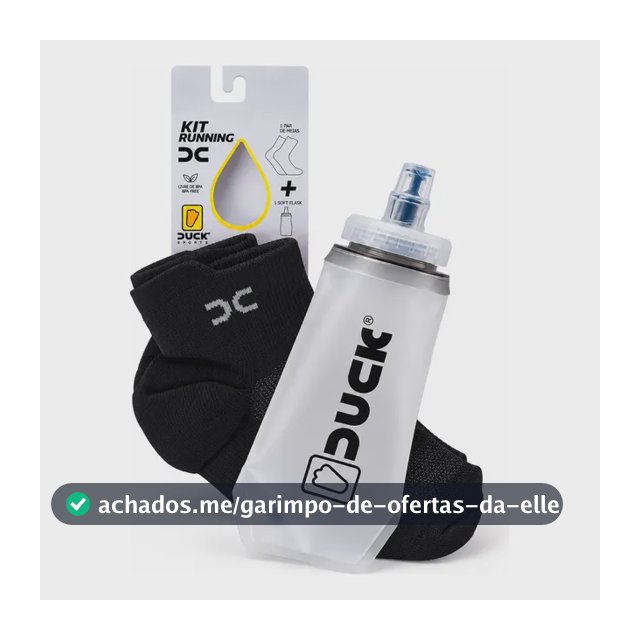 Kit Corrida Meia Esportiva + Soft Flask Dobrável 350ml Preto 34 Ao 39