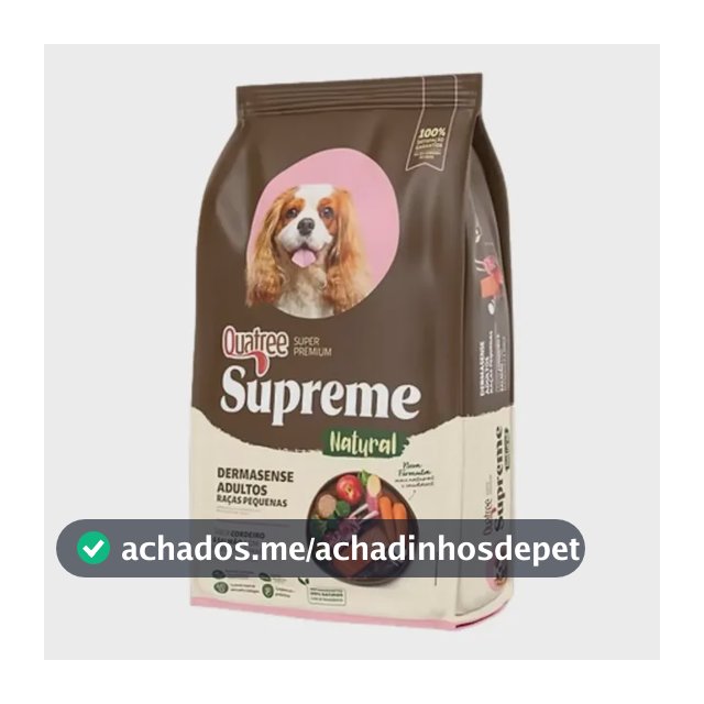 Raçao Quatree Supreme Dermasense Cão Adulto Raças Peq 10kg