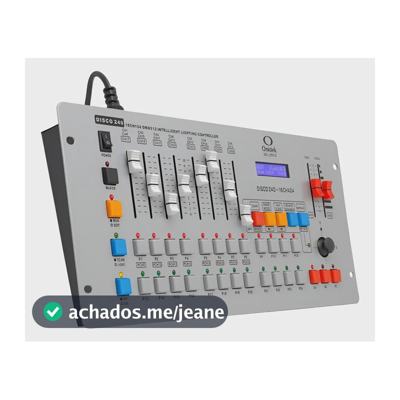 Mesa Controladora De Luz Dj Dmx 512 Iluminação Efeitos Laser Cinza 127/220v