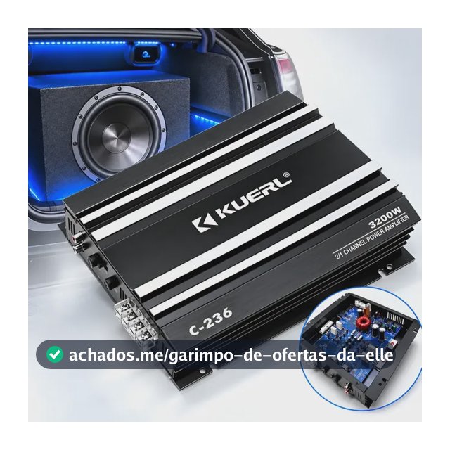 Módulo Amplificador Som Automotivo 2 Canais 3200w 12v Preto