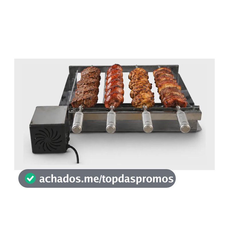Churrasqueira Inox Rotativa 4 Espetos Essencial Grill Bivolt Inox 127/220v Bivolt