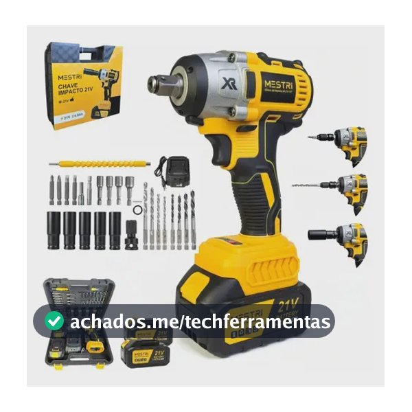 Chave De Impacto a Bateria450Nm Profissional Recarregável 4ah Brushless Parafusadeira Furadeira Alta Potência Sem Escova 2 Baterias MESTRI