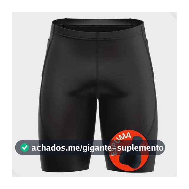 Bermuda Ciclismo Masculina Spinning Bolso Lateral Preta Bike Preto Liso G