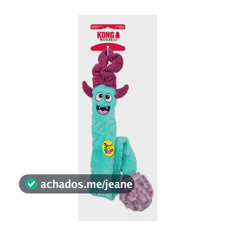 Kong Woozles Tug'n Chase Brinquedo Cabo De Guerra Cães LG/xl Azul-celeste Monstrinho