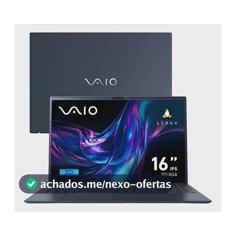 Notebook VAIO FE16 Intel Core i5-1334U - 13ª Gen Linux Debian 12 - 8GB RAM 256GB SSD Tela 16" IPS WUXGA Antirreflexo - Cinza Grafite - VJFE62F11X-B0911H