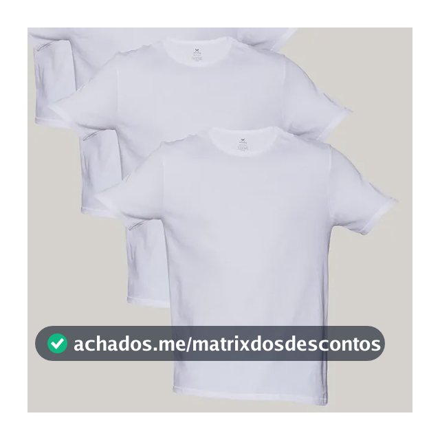 Kit 5 Camisetas Básicas Masculinas Algodão Branca Hering  Branco P Liso
