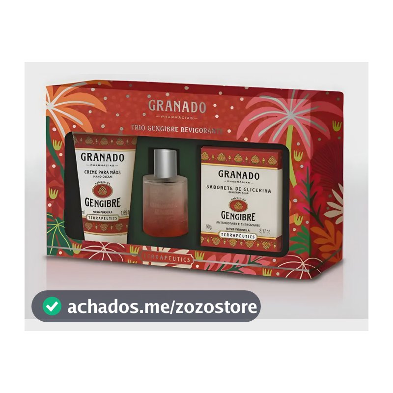 Kit Presente Granado Terrapeutics Colônia 30ml Sabonete Glicerina 90g Creme para Mãos 49g