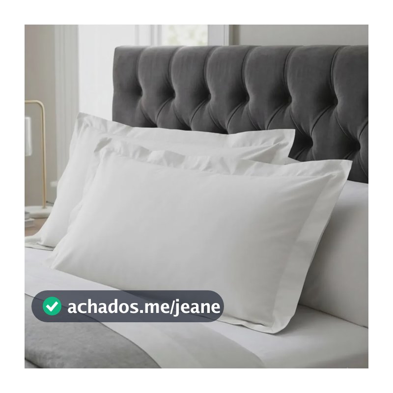 Fronha Com Abas 100% Algodão 300 Fios Egípcio 2 Un 50cmx70cm Cor Branco Lisa
