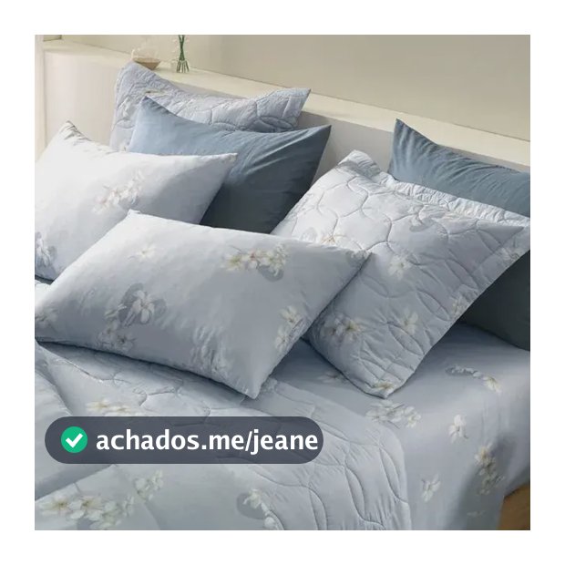 Jogo De Cama Solteiro 100% Algodão 3 peças Jasmim Azul Karsten