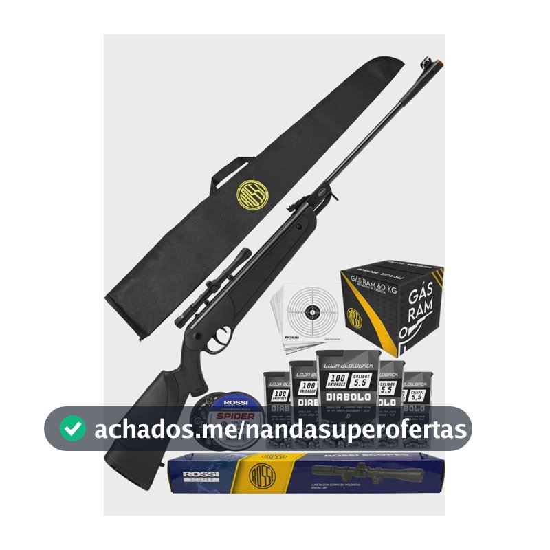 Carabina De Pressão Rossi Dione 5g 5.5mm Gás Ram 60kg Nitro Preto 5.5 Mm