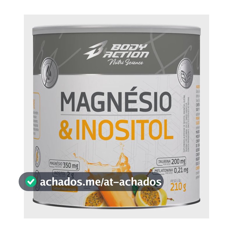 Mineral/Vitamina Bodyaction Nutri Science Magnésio E Inositol Taurina Melatonina 210g em pó sabor Maracujá x 210g