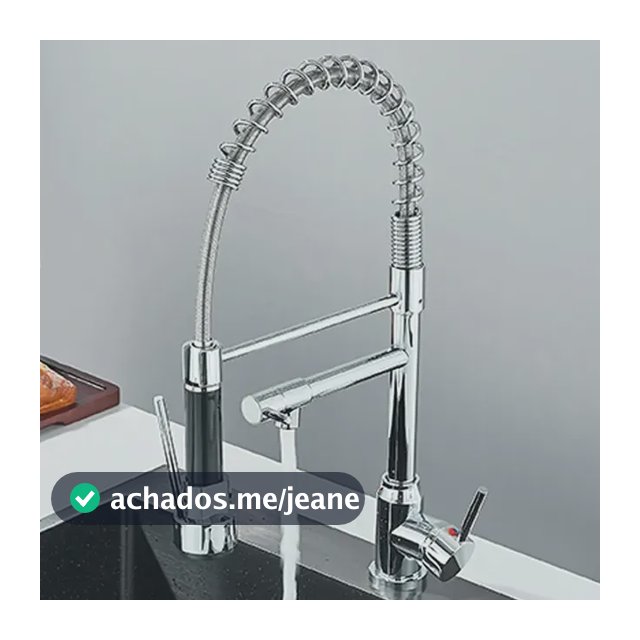 Torneira Para Cozinha Gourmet Misturador Monocomando Casa Prateado Brilhante