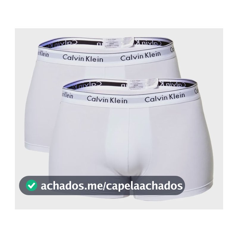 Kit 2 Cuecas Masculinas Boxer Branca Calvin Klein 0900 Liso L