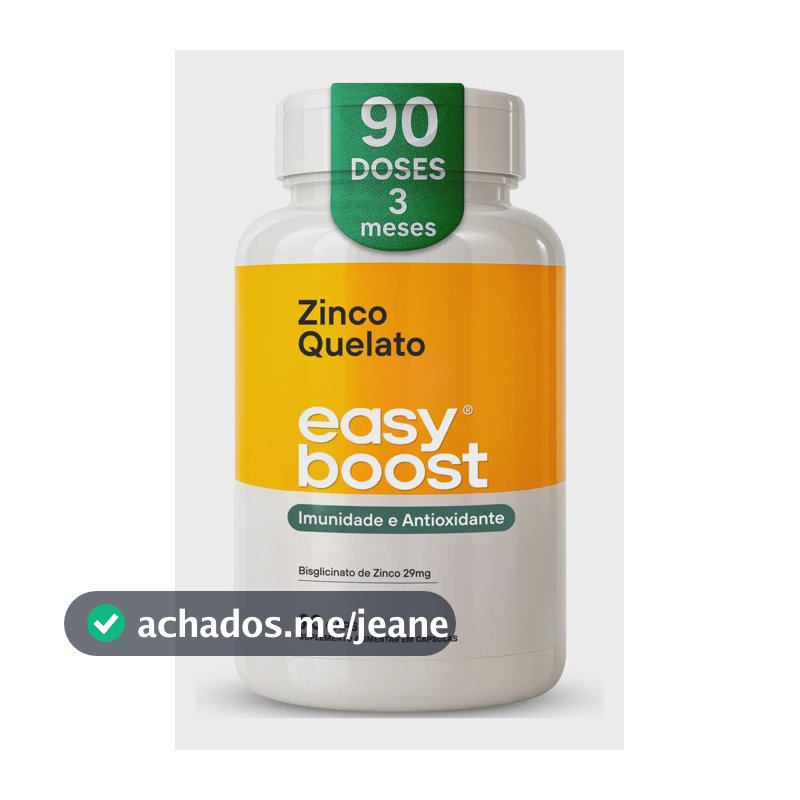 Zinco Quelato Easy Boost Bisglicinato 100% 29mg 90 Capsulas Sabor Neutro