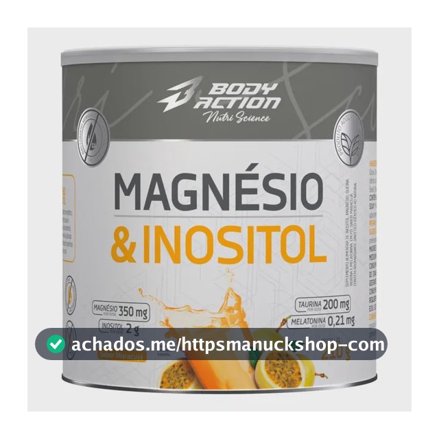 Mineral/Vitamina Bodyaction Nutri Science Magnésio E Inositol Taurina Melatonina 210g em pó sabor Maracujá x 210g