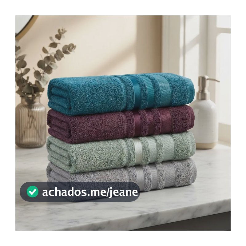 Kit  4 Toalhas De Banho Marselha 100% Algodão Alta Absorção