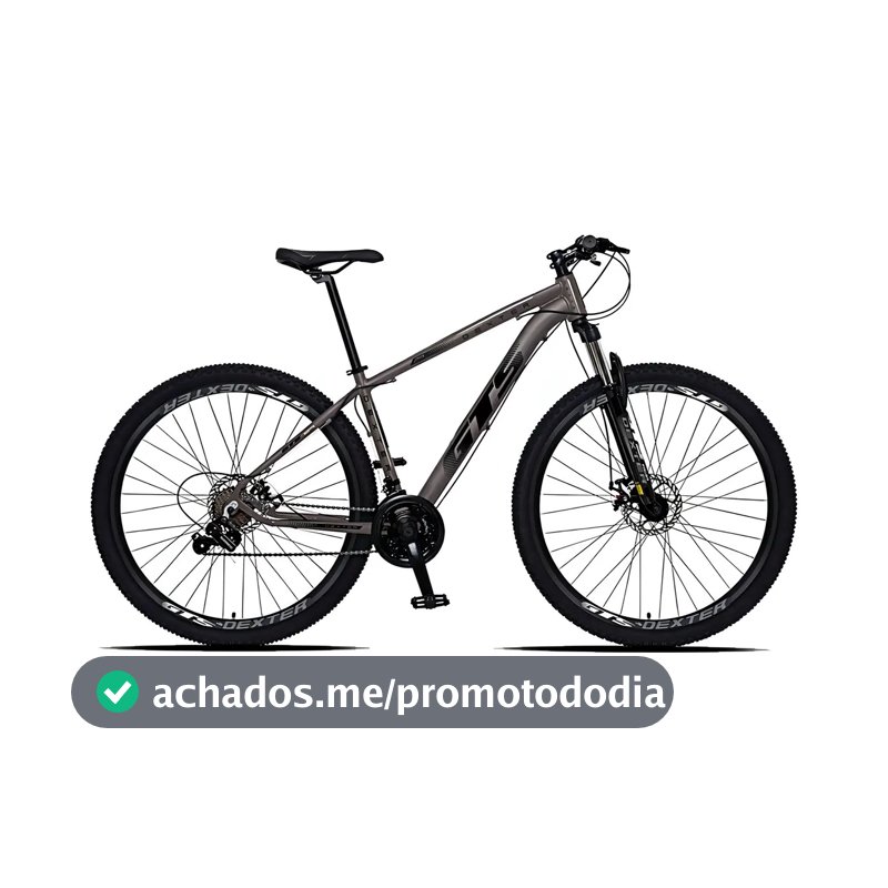 Bicicleta aro 29 Gts Dexter 24 velocidades freio a disco cor grafite com preto tamanho do quadro 17