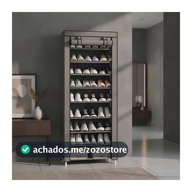 Sapateira Organizador De Sapatos Com 9 Prateleiras Tnt Cor Cinza