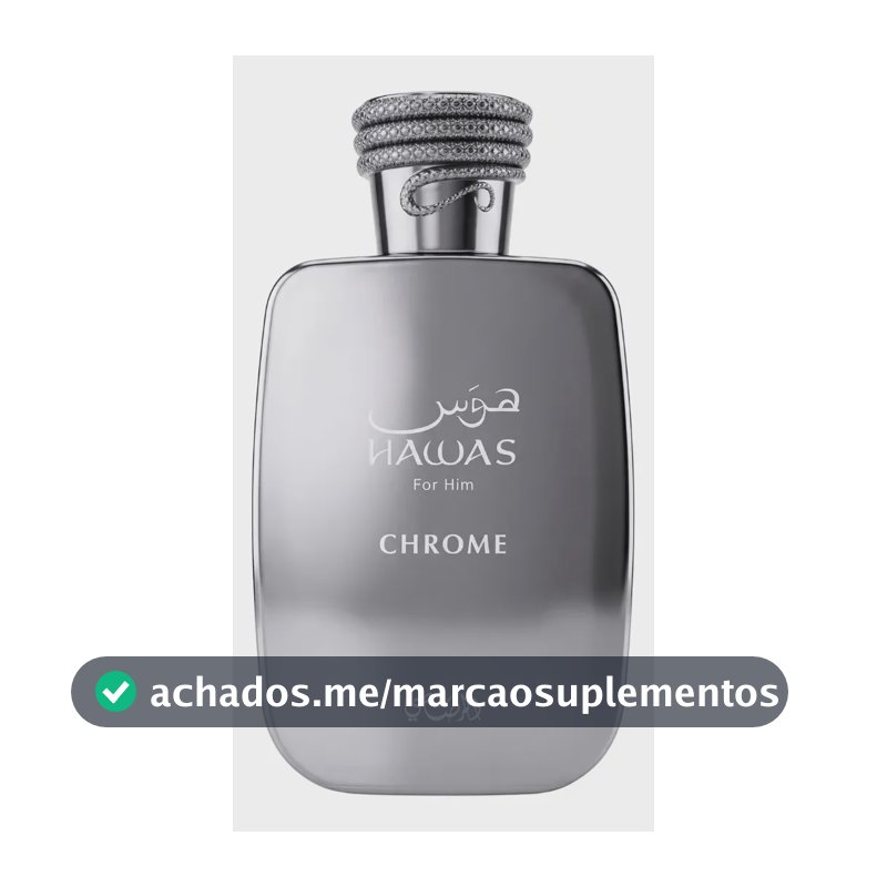 Perfume Hawas Chrome Rasasi 100ml Árabe Masculino