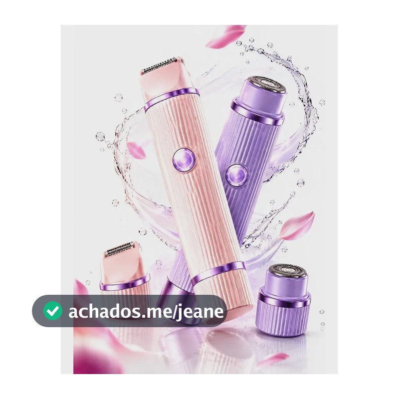 Depilador Elétrico Feminino Indolor Recarregável 2 Em 1 Violeta/rosa