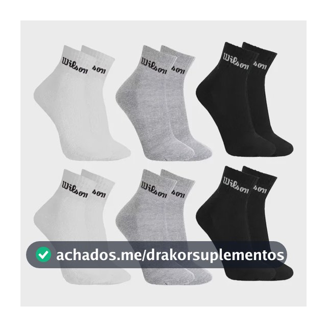 Kit 6 Pares Meias Wilson Cano Médio Masculino Adulto 38-43