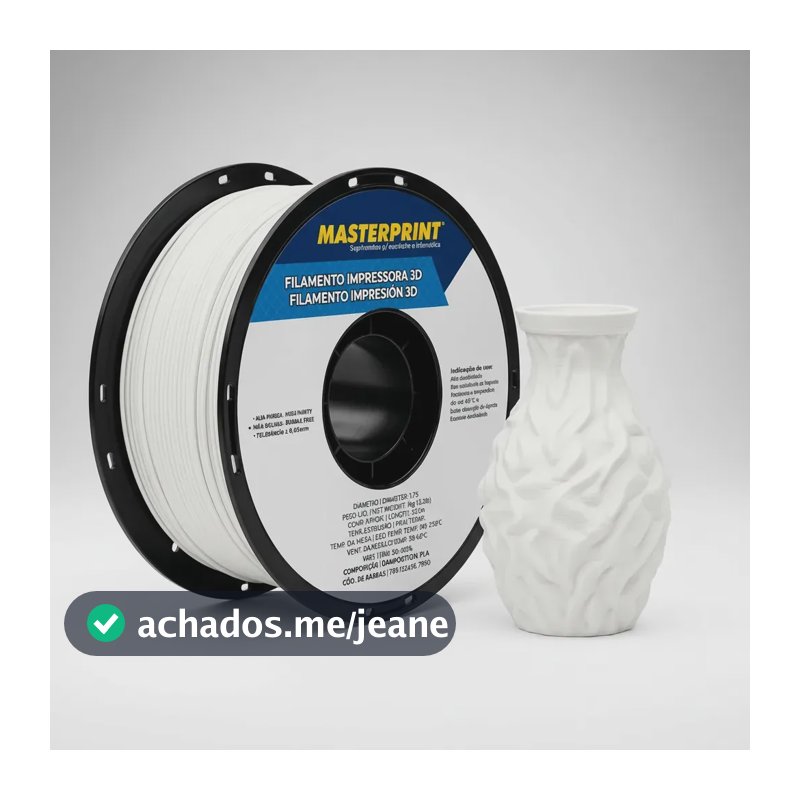 Filamento Petg 1.75mm 1kg Masterprint Impressora 3d Cor Branco