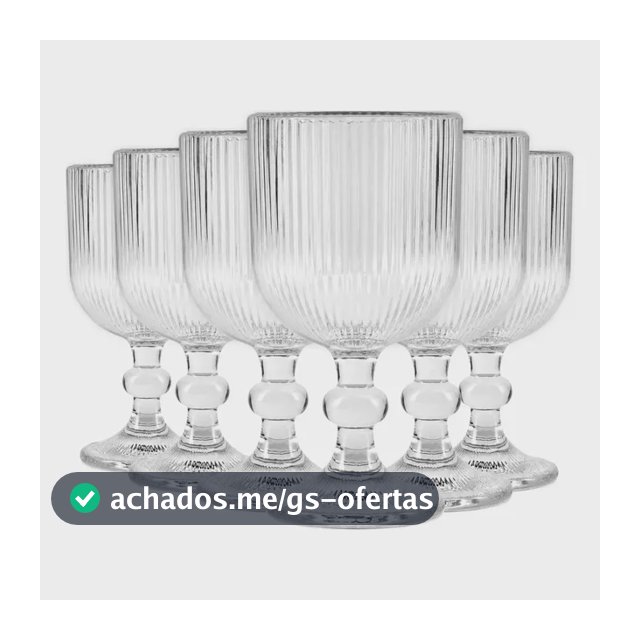 Conjunto De Taças De Vidro Moderno 360ml Elegante Vinho