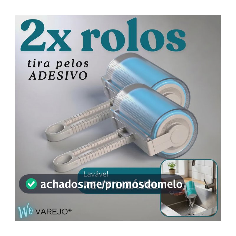 Kit Rolo Tira Pelos We Varejo Lavável para Roupas e Sofá